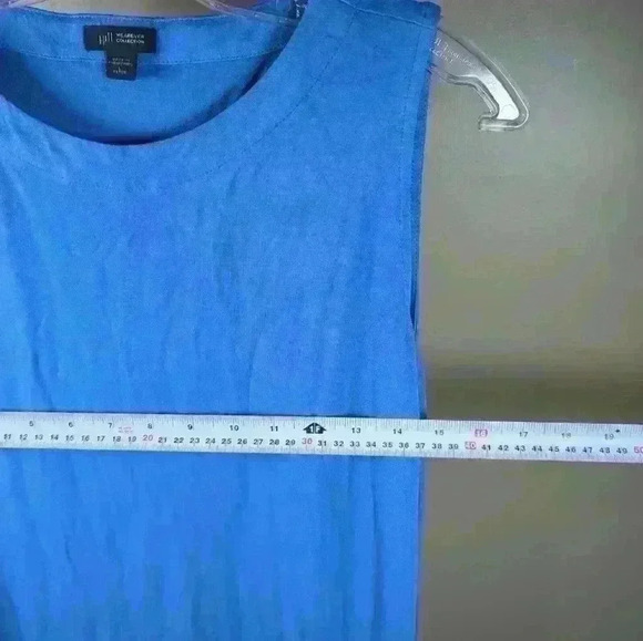 J.JILL Stretch Maxi "Wearever Collection" Hi-Low Tank Dress Morning Dew Blue - L - Picture 9 of 9